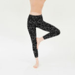 Comfy Yoga black flowers  Leggings<br><div class="desc">Comfy and stylish leggings for yoga,  pilates,  gym or urban look with a lovely grey pattern with small flowers and black background. An ideal gift for practicing selflove or for the women you love: friends,  mom and sisters!</div>