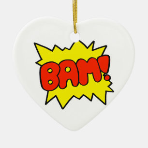 Comic 'Bam!' Ceramic Ornament