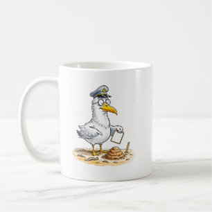 Comic Bird Worm Inspector Coffee Mug