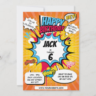 Comic Birthday Invitation