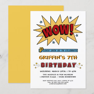 Comic Book 7TH ou toute invitation de fête d'anniv