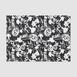 Comic book actions tissue paper