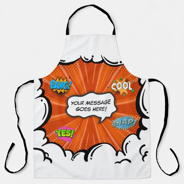 Comic Book Art Pop Add Text Custom  Apron (Front)