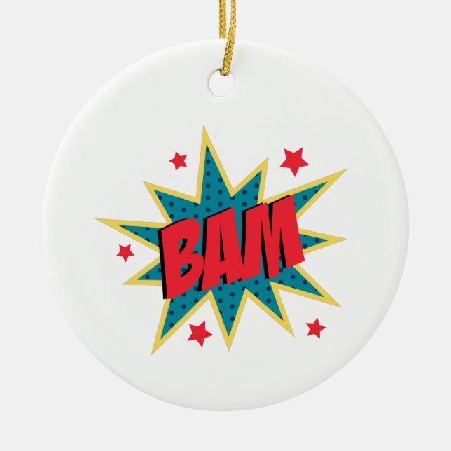 Comic Book Bam Ceramic Ornament (Front)