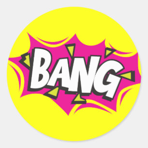 Comic Book Bang Classic Round Sticker