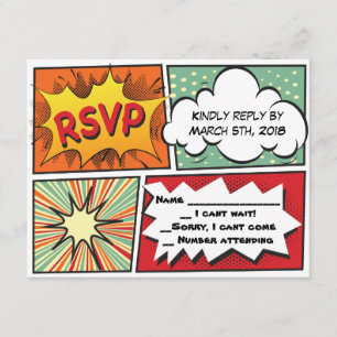 COMIC BOOK Bar Mitzvah Reply Card