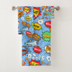 Comic Book Bathroom Towel Set