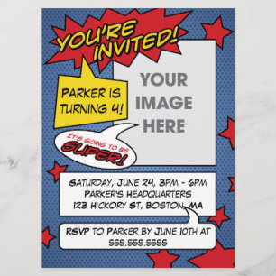 Comic Book Birthday Invitation