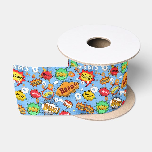 Comic Book Bubbles Ribbon Satin Ribbon (Spool)