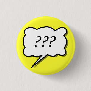 Comic Book  Call Out "???" 1 Inch Round Button