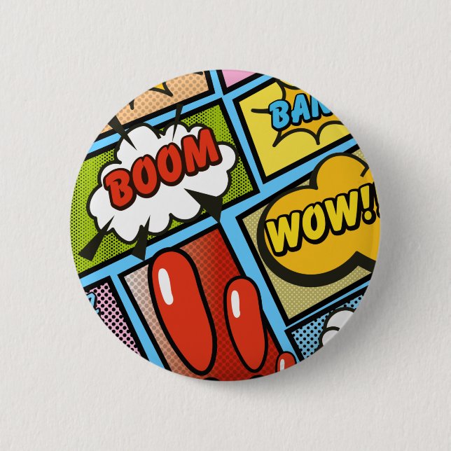 Comic Book cartoon fonts! 2 Inch Round Button (Front)