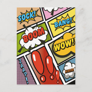 Comic Book cartoon fonts! Postcard