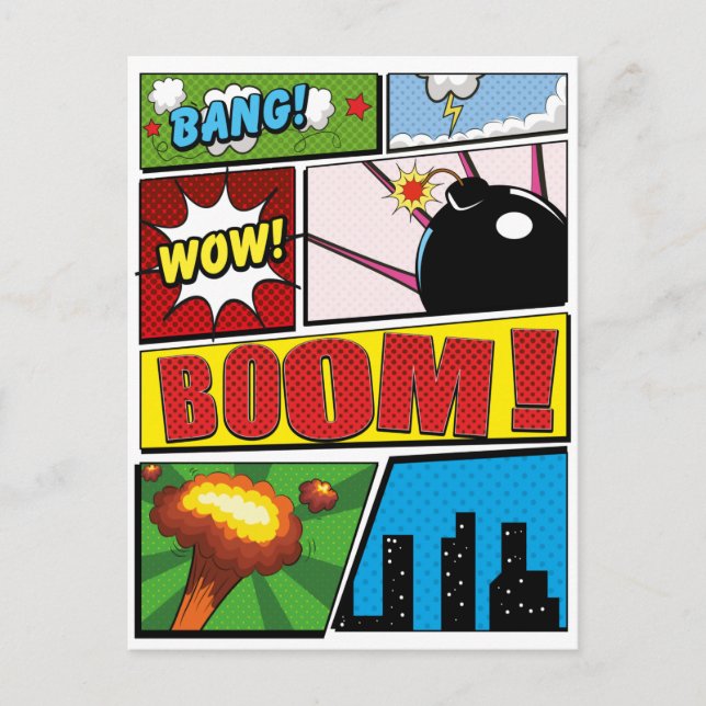 Comic Book cartoon fonts! Postcard (Front)