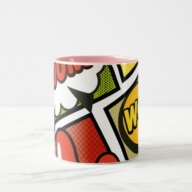 Comic Book cartoon fonts! Two-Tone Coffee Mug (Center)