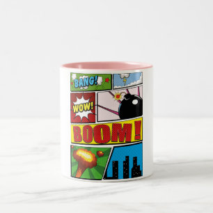 Comic Book cartoon fonts! Two-Tone Coffee Mug