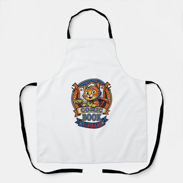 Comic Book Cat Cat Mom Gift Idea - Comic Book Cat  Apron (Front)
