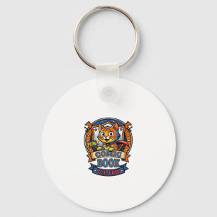 Comic Book Cat Cat Mom Gift Idea - Comic Book Cat Keychain