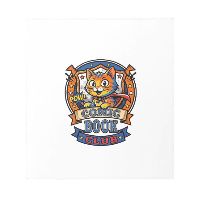 Comic Book Cat Cat Mom Gift Idea - Comic Book Cat  Notepad (Front)