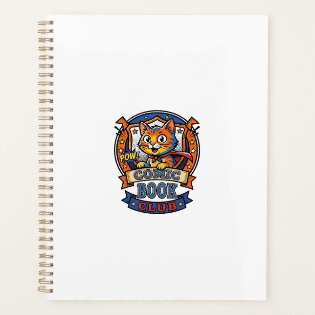 Comic Book Cat Cat Mom Gift Idea - Comic Book Cat  Planner (Front)