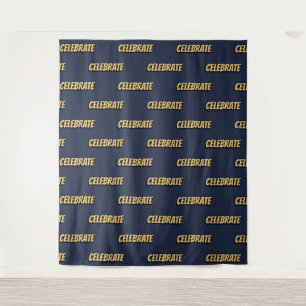 Comic Book Celebrate Pattern Navy Photo Backdrop Tapestry