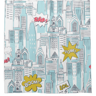 Comic book city: vintage pattern