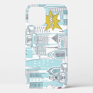 Comic book city: vintage pattern iPhone 12 case