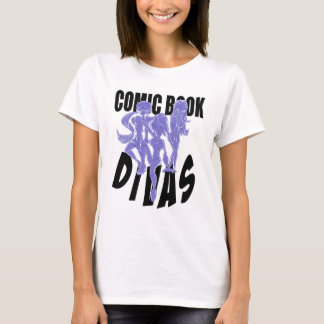 Comic Book Divas Logo Baby Doll  Blue Large T-Shirt