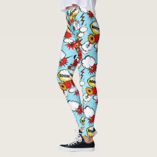 Comic Book Exclamations, firecrackers, Poofs Leggings