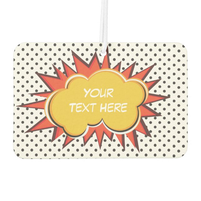 Comic Book Explosion Custom Text Bubble Air Freshener (Back)