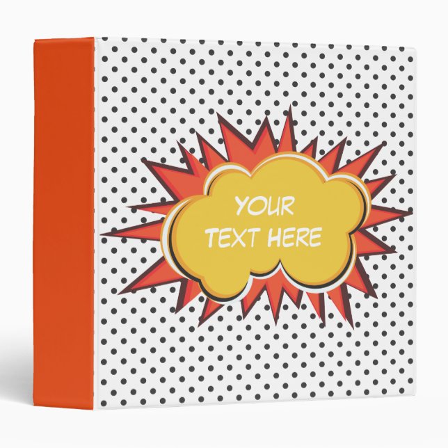 Comic Book Explosion Custom Text Bubble Binder (Front/Spine)