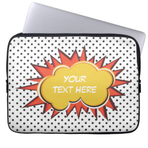 Comic Book Explosion Custom Text Bubble Laptop Sleeve