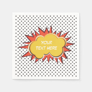 Comic Book Explosion Custom Text Bubble Napkin