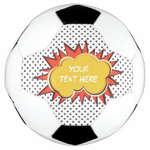 Comic Book Explosion Custom Text Bubble Soccer Ball