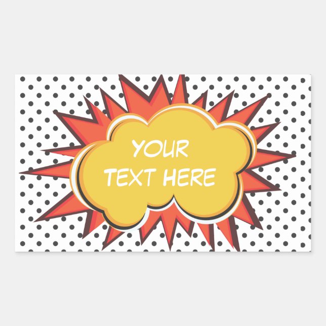 Comic Book Explosion Custom Text Bubble Sticker (Front)