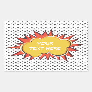 Comic Book Explosion Custom Text Bubble Sticker
