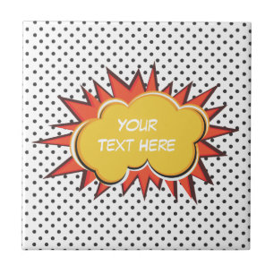 Comic Book Explosion Custom Text Bubble Tile