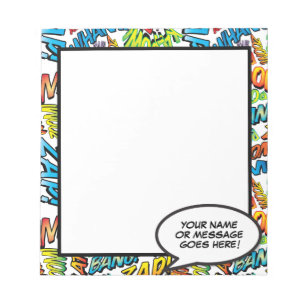 Comic Book Fun Speech Bubble Name Message Notepad