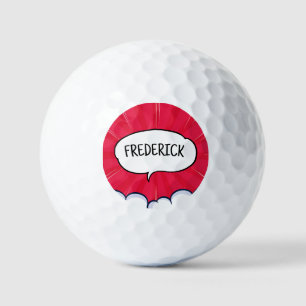 Comic book funny personalized name trendy  golf balls