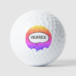 Comic book funny personalized name trendy  golf balls