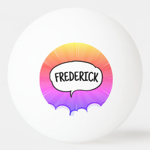 Comic book funny personalized name trendy ping pong ball