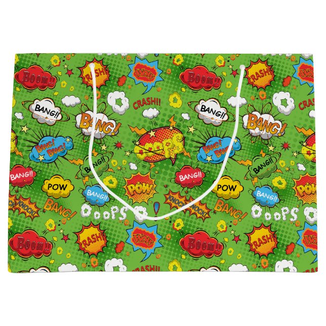 Comic Book Green Gift Bag (Front)