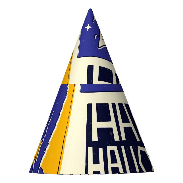 Comic Book Halloween Illustration Party Hat (Front)