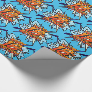Comic Book HAPPY 18TH BIRTHDAY blue Wrapping Paper
