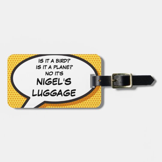 Comic Book IS IT A BIRD? personalized luggage tag