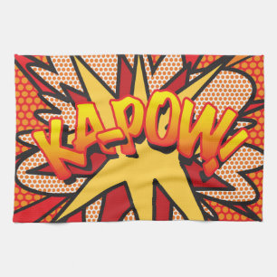 Comic Book KA-POW Fun Modern Typography Kitchen Towel
