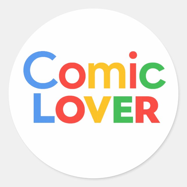 Comic Book Lover Bold Design Classic Round Sticker (Front)