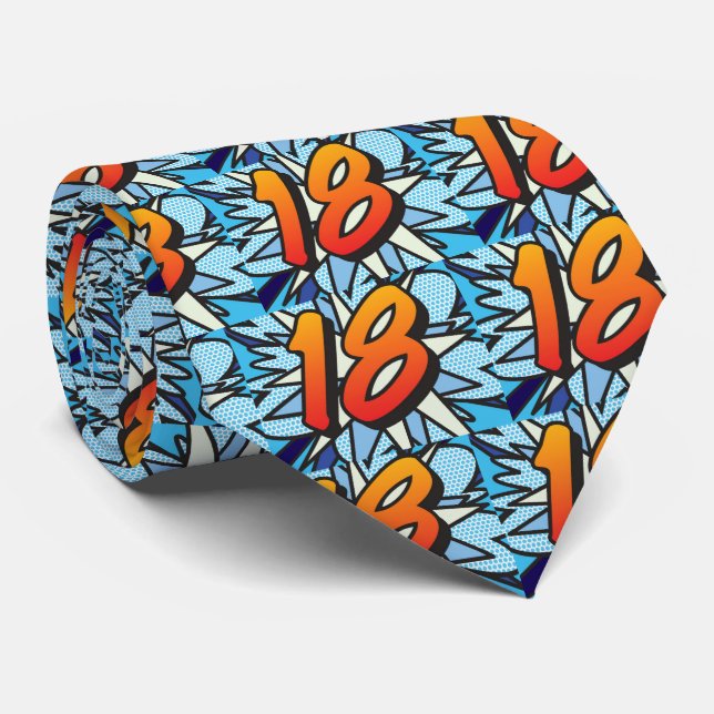 Comic Book Pop Art 18 Superhero Tie (Rolled)