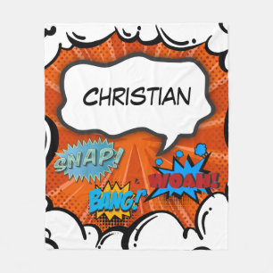 Comic Book Pop Art Bang Custom Fleece Blanket