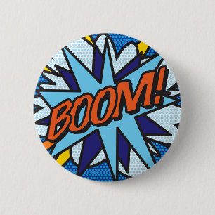 Comic Book Pop Art BOOM! 2 Inch Round Button