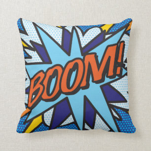 Comic Book Pop Art BOOM! BANG! Throw Pillow